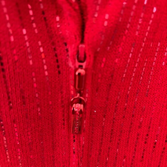 ST. JOHN EVENING BY MARIE GRAY,  RED SANTANA KNIT - SIZE 8 - FREE SHIPPING! - Picture 2 of 7
